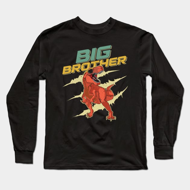 Big Brother Dinosaur Trex Long Sleeve T-Shirt by aneisha